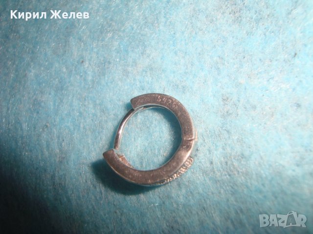 СРЕБЪРНА СКЪПОЦЕННА ОБЕЦА СРЕБРО 925 АНГЛИЯ с МИНИАТЮРНИ ЮВЕЛИРНО ШЛИФОВАНИ ЦИРКОНИ МАЙСТОРСКА 25706, снимка 7 - Обеци - 35736539