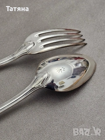 Нови Вилици и лъжици (19 брой) за маса Ecruis Victoria Contours с посребрени покрития / 100 микрона, снимка 6 - Прибори за хранене, готвене и сервиране - 53402523