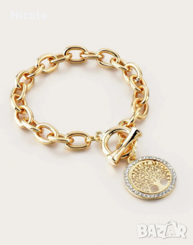 Гривна с прекрасен медальон "Дървото на живота" с борд камъни, снимка 2 - Гривни - 44827507