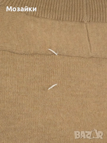 Maison Margiela луксозна вълнена жилетка с кожени кръпки размер L употребявана, снимка 15 - Суичъри - 53596421