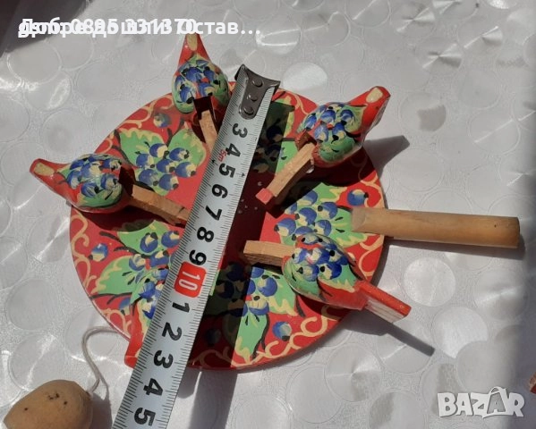 Кукер плашило кукла декорация фигура, баба Яга, кълвящи дървени пиленца, снимка 10 - Други - 33068353