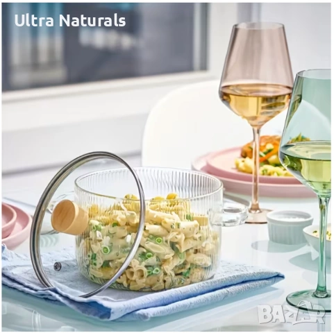 Термоустойчива стъклена тенджера за готвене 1.8 литра, снимка 4 - Съдове за готвене - 53562954