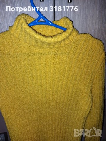 Дамско жълто поло от букле , снимка 2 - Блузи с дълъг ръкав и пуловери - 41858776