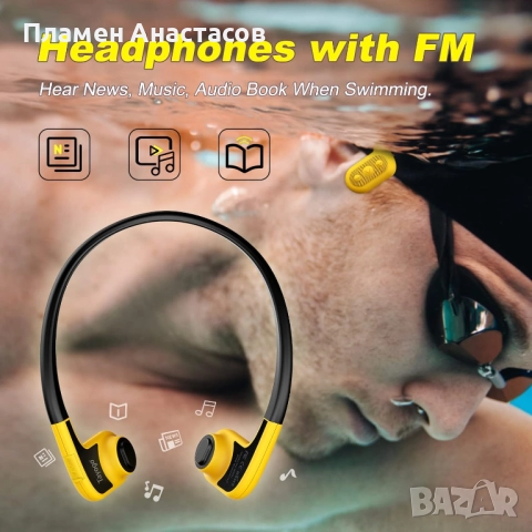 Tayogo W01 – водоустойчиви слушалки с костна проводимост, 8GB MP3 плеър и FM радио, снимка 4 - Слушалки и портативни колонки - 52535974