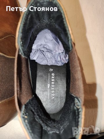 Удобни и стилни мъжки боти от естествена кожа Paul Vesterbro №42, снимка 8 - Мъжки боти - 40499987