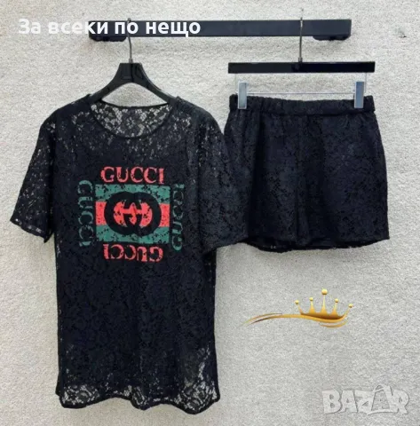 Gucci Дамски Летен Комплект 👚🩳Дамски Къс Екип Гучи - 2 Налични Цвята Код E145, снимка 11 - Комплекти - 50235064