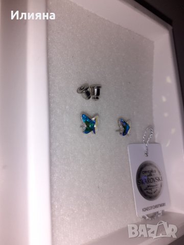 Swarovski пеперудки обеци, снимка 6 - Обеци - 35696113