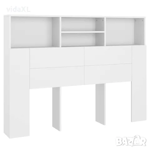 vidaXL Шкаф за табла, бял, 140x19x103,5 см