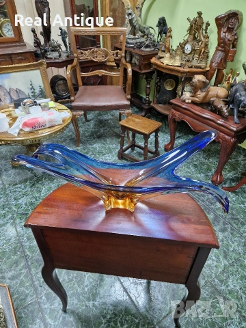 Превъзходна голяма антикварна италианска кристална купа фруктиера жардиера Мурано , снимка 7 - Декорация за дома - 53465720