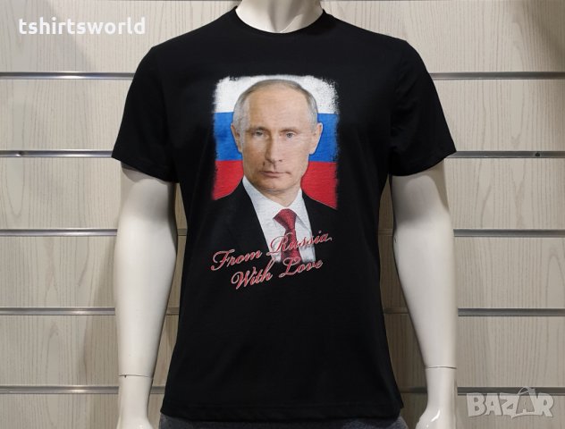 Нова мъжка тениска с дигитален печат Владимир Путин, Руско знаме, Русия, снимка 5 - Тениски - 34658040