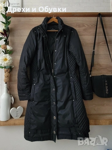 Черно дълго зимно яке , снимка 4 - Якета - 51800159