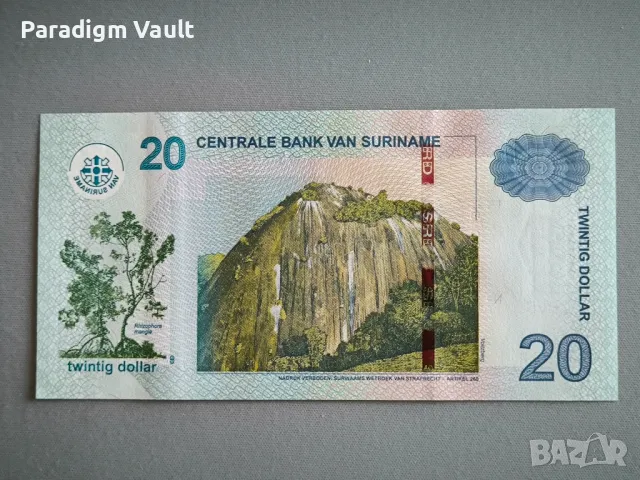 Банкнота - Суринам - 20 долара UNC | 2019г., снимка 2 - Нумизматика и бонистика - 48372013