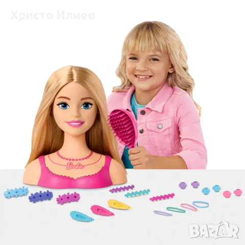 Barbie Барби Глава за прически блондинка