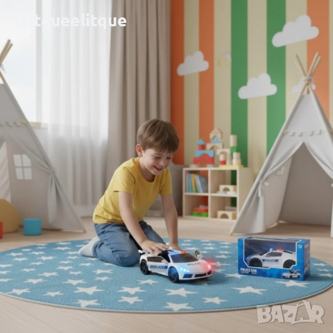 Полицейска кола със светлини и звук POLICE CAR, снимка 6 - Коли, камиони, мотори, писти - 52228487