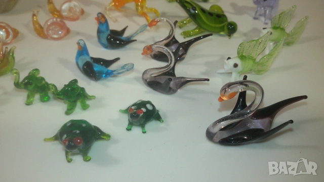 Лот миниатюрни стъклени животни и ябълка, снимка 2 - Колекции - 53358990