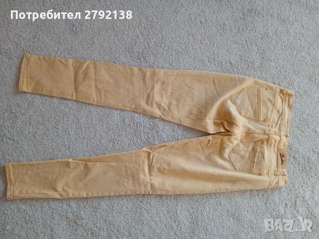 Дамски жълт дънков панталон, снимка 3 - Дънки - 41525187