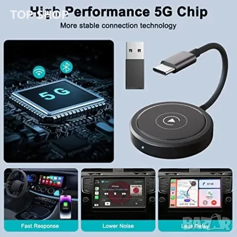 Нов Bluetooth CarPlay адаптер за автомобили с фабричен CarPlay след 2017, снимка 2 - Друга електроника - 49509391