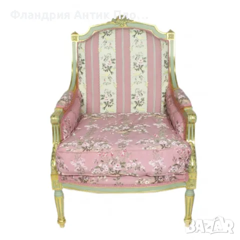 Класическо кресло "Луи XVI" (голям избор от цветове), снимка 8 - Дивани и мека мебел - 47555727