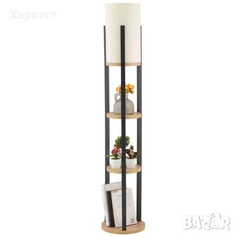 Подова лампа с рафтове, кръгла, Nora 390FLH2281, 25×134 см, E27, 60 W – нов
