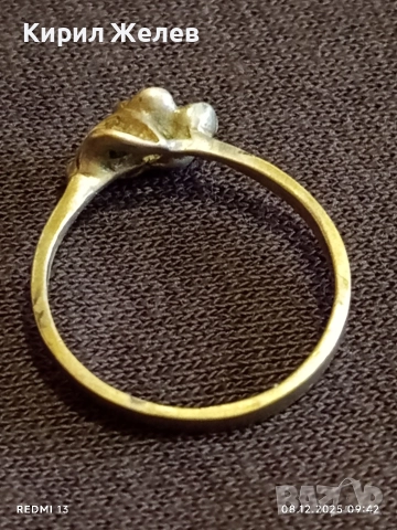 Винтидж сребърен пръстен с флорален мотив майстоска ръчна изработка 30070, снимка 4 - Пръстени - 52685892