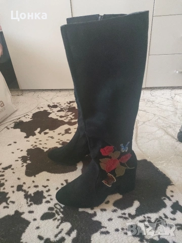 Дамски велурени боти, снимка 4 - Дамски боти - 53036551