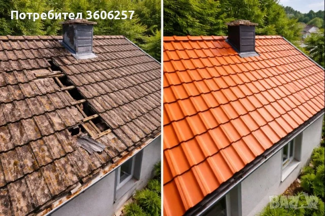 Рестарвация на къщи хидроизолация навеси керемиди Претърсване покриви ламарини огради , снимка 4 - Ремонти на покриви - 53394661