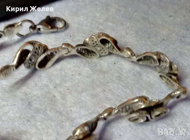 ИЗУМИТЕЛНО КРАСИВА АРТ СРЕБЪРНА ГРИВНА СРЕБРО 925 с БЯЛА ПОЗЛАТА Закопчалка БЛАГОРОДНА СТОМАНА 47484, снимка 9 - Гривни - 48492785