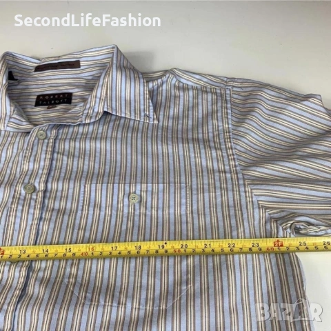 Мъжка риза с дълъг ръкав Robert Talbott California, размер XL, на райета 100% памук., снимка 3 - Ризи - 53274602