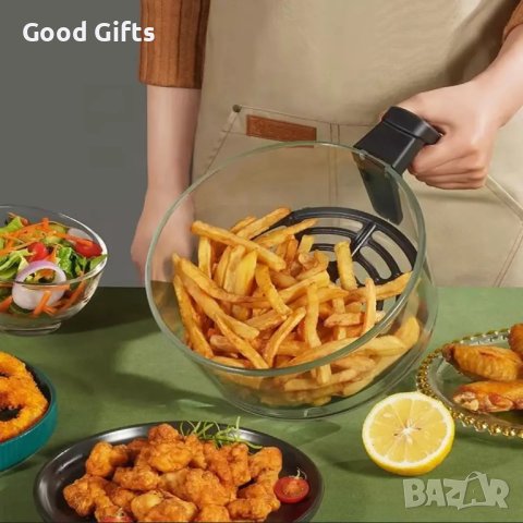 Уред за готвене с горещ въздух (6,5 литра, 2400 W), снимка 6 - Фритюрници - 40840538