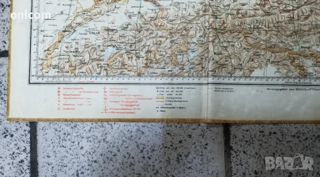 Карта на LUFTWAFFE -1938 г., снимка 3 - Антикварни и старинни предмети - 49881886