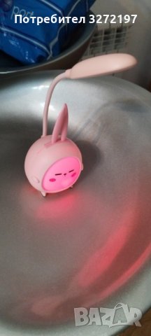 Лампа за четене USB LED Kawaii Rabbit 2в1,Настолна лампа,Детска защита на очите,Карикатура Зайче, снимка 12 - Настолни лампи - 40900282