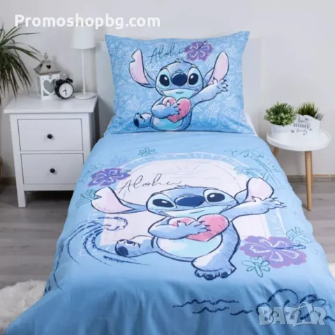 Спален комплект Лило и Стич, 100% памук, 2 части, 140x200 см, снимка 2 - Спално бельо - 50229081