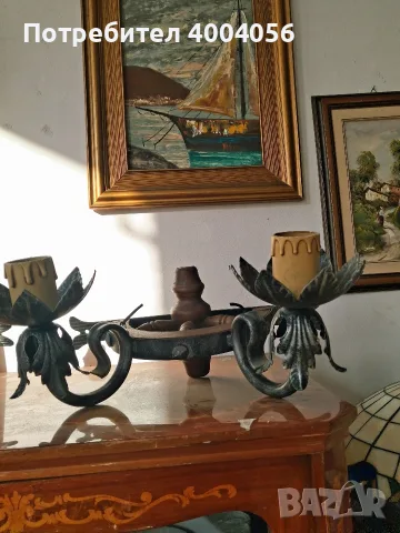 Полилей и два аплика, снимка 9 - Антикварни и старинни предмети - 56090989