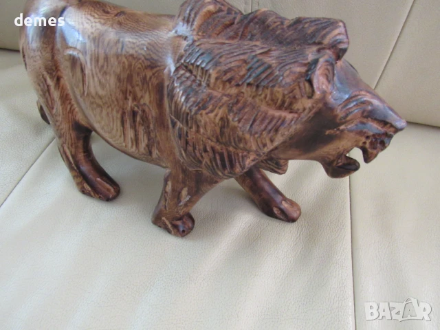 Лъв -дървена фигура от махагон, Етиопия, снимка 4 - Други ценни предмети - 51046001