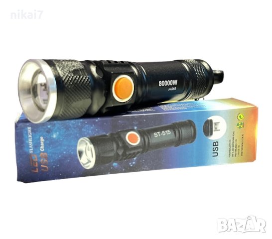 фенер мощен акумолатурен енергоспещяващ LED с USB без батерия, снимка 5 - Ножове - 42074718