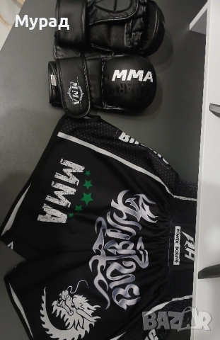 Шорти и ръкавици за мма (като нови), снимка 2 - Спортни дрехи, екипи - 52554441