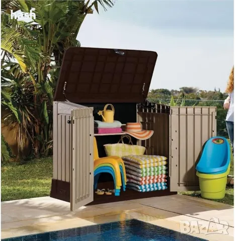 Keter Store It Out Midi 17197253 Пластмасов градински навес Бежово кафяв 845 L 130 x 74 x 110 cm, снимка 2 - Градински мебели, декорация  - 48566039
