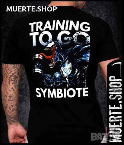 Черна тениска с щампа FITNESS VENOM 