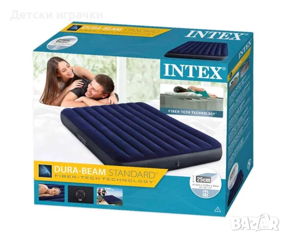Матрак надуваем INTEX, 152х203х25см, Classic Downy, снимка 6 - Надуваеми легла - 50075938