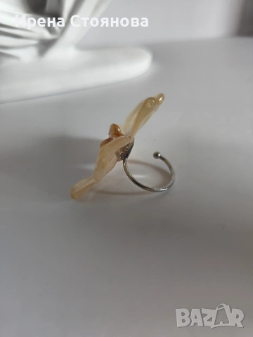 Регулируем пръстен с естествен цвят на орхидея , снимка 12 - Пръстени - 53738081