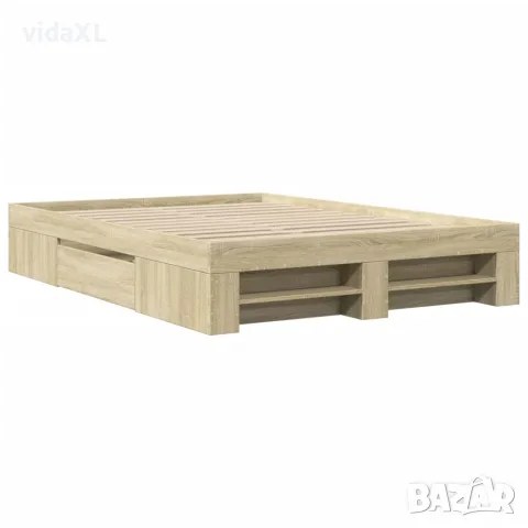 vidaXL Рамка за легло без матрак сонома дъб 140x190 см инженерно дърво, снимка 3 - Спални и легла - 56146884