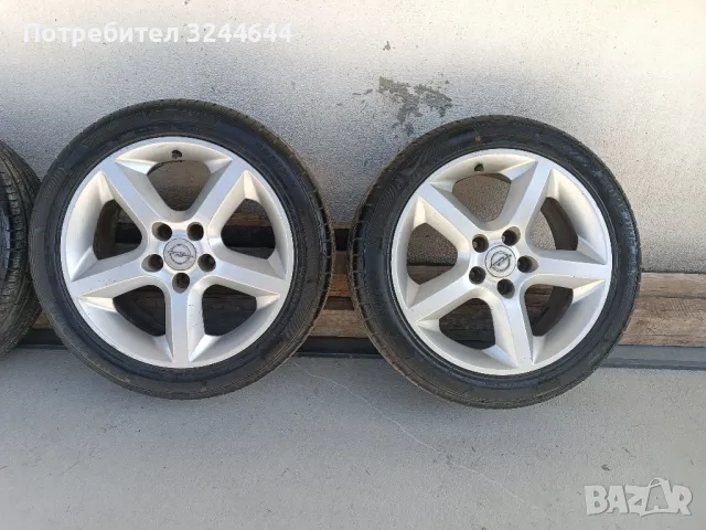 Алуминиеви джанти Опел Зафира астра 17 5х110 с нови летни гуми 225/45/17, снимка 2 - Гуми и джанти - 49593478