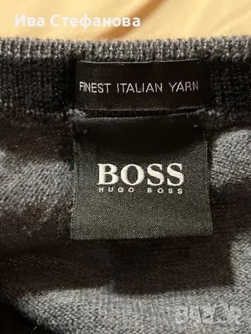 Нов 100 % оригинален тънък сив пуловер Hugo Boss , снимка 11 - Спортни дрехи, екипи - 48199350
