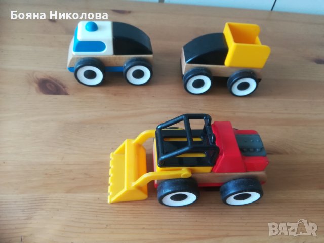 Комлект от 3 дървени колички, Икеа, снимка 1 - Коли, камиони, мотори, писти - 41800598
