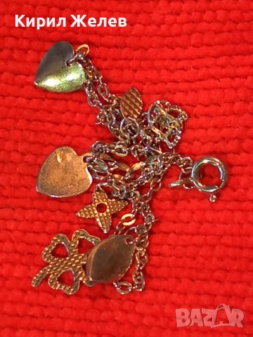 НЕЖНА СРЕБЪРНА ГРИВНА ПОДХОДЯЩА и За ГЛЕЗЕН СРЕБРО S925 със СРЕБЪРНИ АРТ ВИСУЛКИ 38745