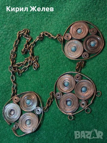 ВЪЗРОЖДЕНСКИ ПОСРЕБРЕН МЕДЕН НАКИТ с ТЮРКОАЗИ МАЙСТОРСКА ИЗРАБОТКА 61231, снимка 10 - Антикварни и старинни предмети - 30719799