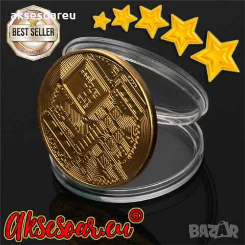 Позлатена биткойн монета за колекция сувенири за познавачи на Bit Coin криптовалутата метална физиче, снимка 13 - Нумизматика и бонистика - 42191792