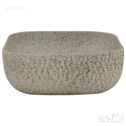 vidaXL Мивка за плот, сив, правоъгълна, 48x37,5x13,5 см, керамика, снимка 5 - Мивки - 56146194