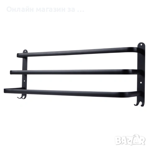 Закачалка за хавлии за баня, черен мат, 60 cm 569707, снимка 4 - Сушилници - 53232834