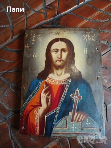 Руска православна икона 19-ти век., снимка 3 - Антикварни и старинни предмети - 44634057